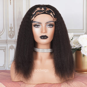 Headband Wigs Kinky Straight 100% Human Hair (WITH TWO FREE HEADBANDS)