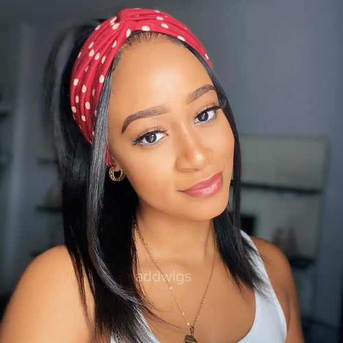 Headband Wigs Silky Straight 100% Human Hair (WITH TWO FREE HEADBANDS)