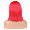 Watermelon Red Human Hair Fashion Bob Wig 2021 Summer Colorful Lace Wigs