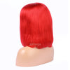 Red Human Hair Fashion Bob Wig 2020 Summer Colorful Lace Wigs