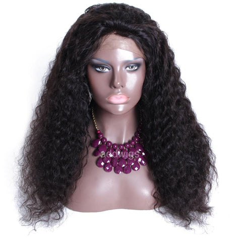 360 Lace Wigs Deep Curly Human Hair Wigs Natural Color Glueless Cap