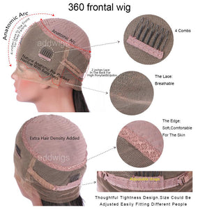 Straight Light Yaki 360 Lace Frontal Wigs for Black Women