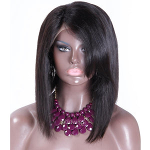 Side Part 360 Lace Frontal Wigs Short Bob Human Hair Wigs
