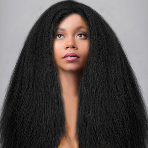 Kinky Straight 360 Lace Wig 180% Density 360 Wigs For Black Women