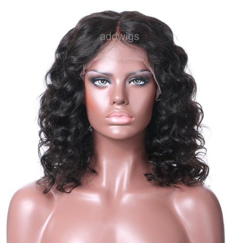 Deep Wave Short Bob Wigs 100% Human Hair 360 Lace Frontal Wigs