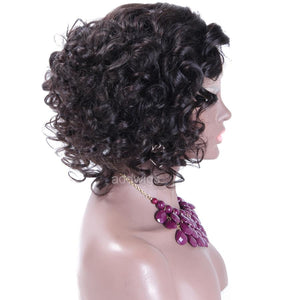 10 inch Short Curly Bob Wigs 100% Human Hair 360 Lace Wigs