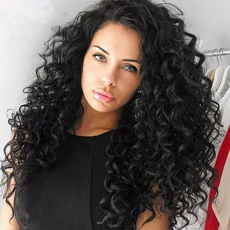 Loose Wave 360 Lace Front Wig with Baby Hair Natural Black Pre-Plucked