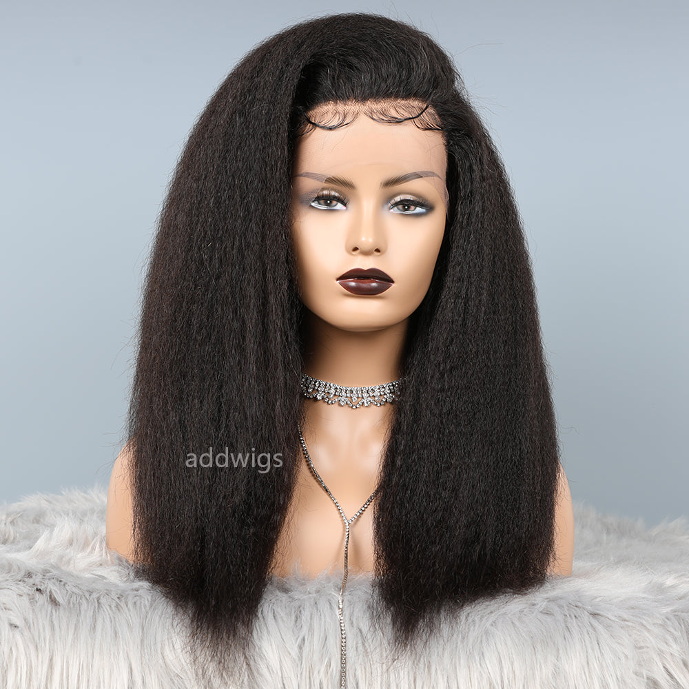 Kinky Straight Lace Front Wig Human Hair Wigs For African American