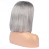 Silver Gray Human Hair Fashion Bob Wig 2020 Summer Colorful Lace Wigs