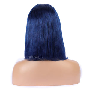Royal Blue Human Hair Fashion Bob Wig 2020 Summer Colorful Lace Wigs