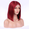 Burgundy Human Hair Fashion Bob Wig 2020 Summer Colorful Lace Wigs