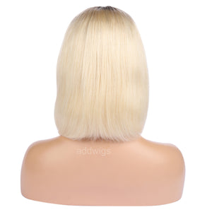 Chestnut Root & Blonde Lace Wig Human Hair Bob Style 2020 Summer Colorful Lace Wigs