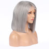 Silver Gray Human Hair Fashion Bob Wig 2020 Summer Colorful Lace Wigs