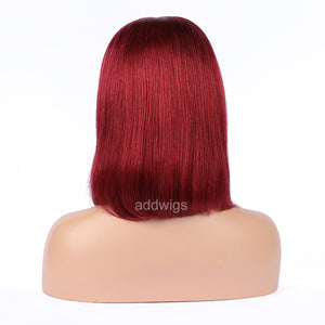 Burgundy Human Hair Fashion Bob Wig 2020 Summer Colorful Lace Wigs