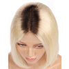 Chestnut Root & Blonde Lace Wig Human Hair Bob Style 2020 Summer Colorful Lace Wigs