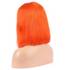 Orange Red Human Hair Fashion Bob Wig 2020 Summer Colorful Lace Wigs