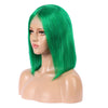 Emerald Green Human Hair Fashion Bob Wig 2020 Summer Colorful Lace Wigs