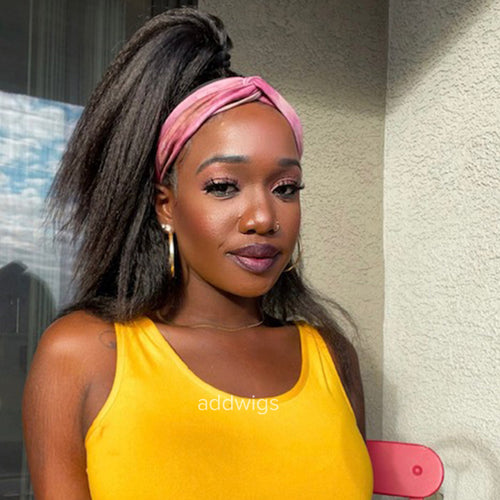 Headband Wigs Kinky Straight 100% Human Hair (WITH TWO FREE HEADBANDS)