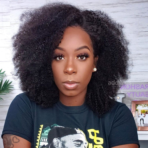 Afro Kinky Curly Lace Front Wig 100% Real Human Hair For Black Women
