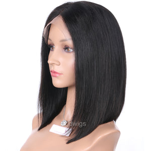 Straight Bob Wig Middle Part Short Human Hair 360 Lace Frontal Wig