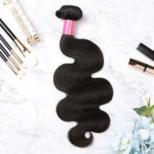 4 Bundles With Lace Closure Malaysian Human Hair Body Wave Hair Weave With Closure