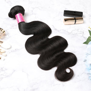 3 Bundles With Lace Frontal Malaysian Human Hair Body Wave Hair Weave With Frontal
