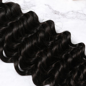 3 Bundles With Lace Frontal Malaysian Human Hair Deep Curly Hair Weave With Frontal