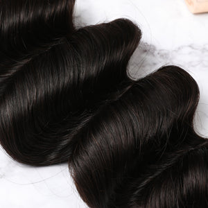 3 Bundles With Lace Closure Malaysian Human Hair Deep Wave Hair Weave With Closure