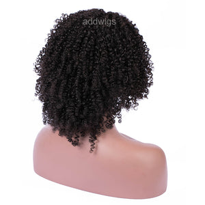Afro Kinky Curly 100% Real Human Hair 360 Lace Front Wig For Black Women