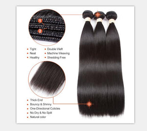 Hair Weave 4 Bundles Deal Malaysian Human Hair Kinky Straight