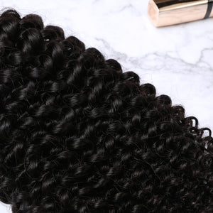 3 Bundles With Lace Closure Malaysian Human Hair Kinky Curly Hair Weave With Closure