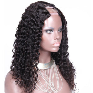 2020 Hot Sale Loose Curly U Part Wig 1.5*4" Middle Side Upart Wigs