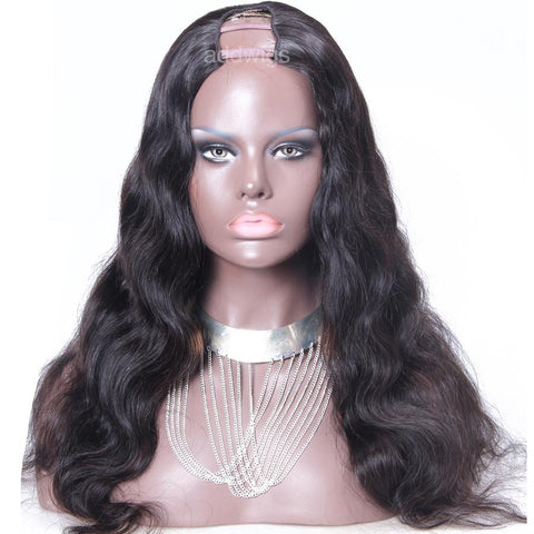 Body Wave U Part Wig Brazilian Hair Upart Wigs For Women 1.5x4" Middle Part