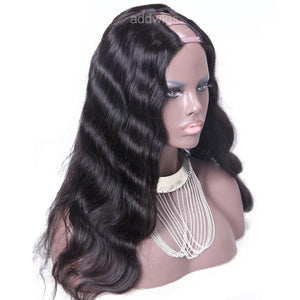 Body Wave U Part Wig Brazilian Hair Upart Wigs For Women 1.5x4" Middle Part