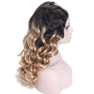 Ombre Wig Strawberry Blonde #27 Color Human Hair U Part Wigs