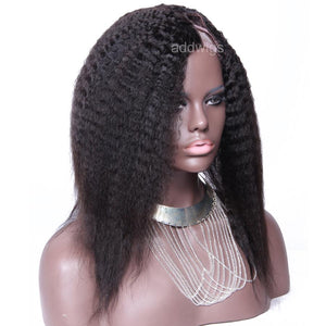 Kinky Straight U Part Wig Left Side Part Upart Wigs For Black Women