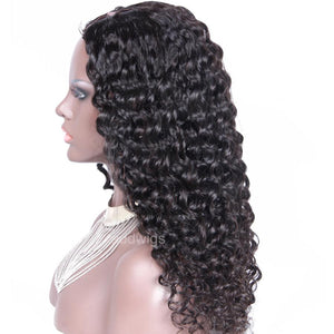 Human Hair U Part Wig For Black Women Brazilian Loose Curly Upart Wigs Natural Color
