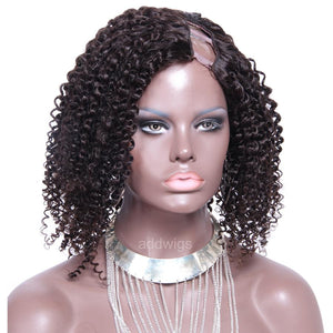 Upart Wigs Afro Kinky Curly U Part Human Hair Wig For Black Women