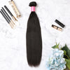 2 Bundles With Lace Frontal Malaysian Human Hair Yaki Straight Hair Weave With Frontal
