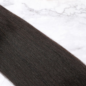3 Bundles With Lace Closure Malaysian Human Hair Yaki Straight Hair Weave With Closure